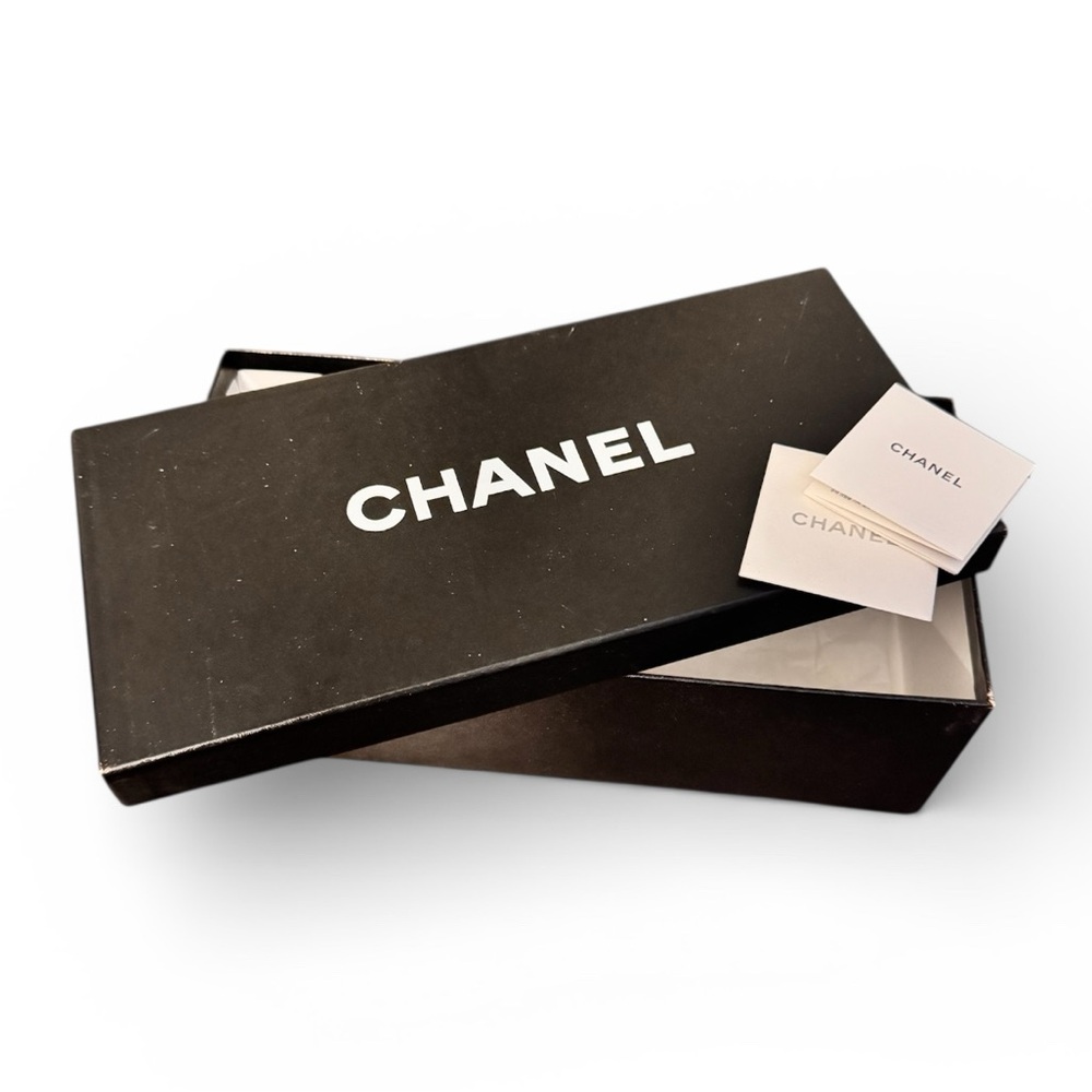 CHANEL Black Shoe Box with Care Instructions